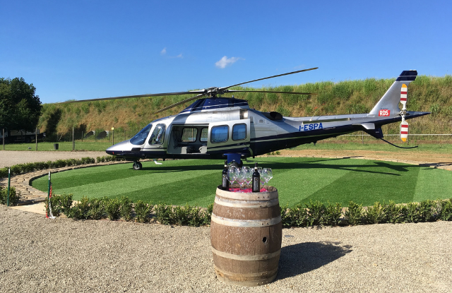 helicopter and wine